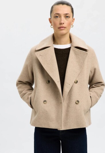 Selected Slfalma Wool Blend Jacket Noos - Beige - 44 Selected Slfalma Wool Blend Jacket Noos - Beige - 44