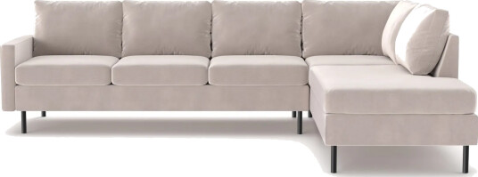 Peppe 4 seters Høyrevendt L formet Sjeselongsofa i Manchester Beige