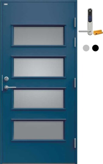 Ytterdør Diplomat Ebba Sotet Glass med Yale Doorman Classic Home