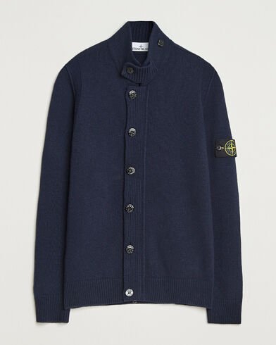 Stone Island Knitted Lambswool Zip Cardigan Navy