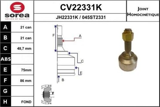 Drivledd EAI CV22331K Drivledd EAI CV22331K