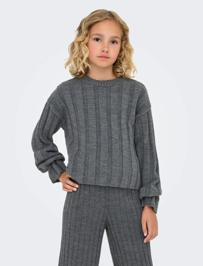 Kids Only Kogtessa L/S O Neck Pullover Knt Grey 110 116 Kids Only Kogtessa L/S O Neck Pullover Knt Grey 110 116