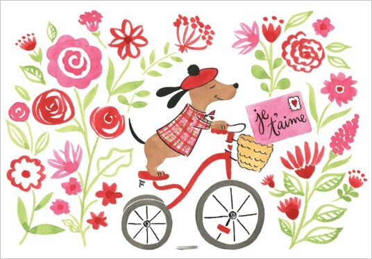 Valentine Dog On Bicycle Kort Valentine Dog On Bicycle Kort