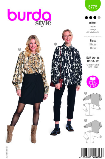 Burda 5775 - Bluse EUR: 36-48 US: 10-22