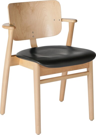 Artek Domus Spisestol Bjørk med Sort Skinnsete