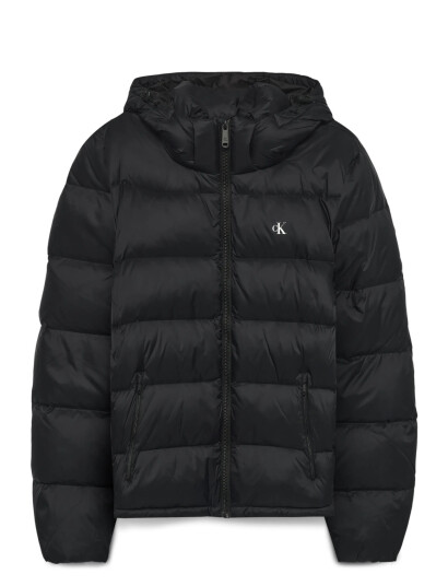 Calvin Klein Jeans Ls Nylon Zip Off Hood Down Puffe - Black - S Calvin Klein Jeans Ls Nylon Zip Off Hood Down Puffe - Black - S