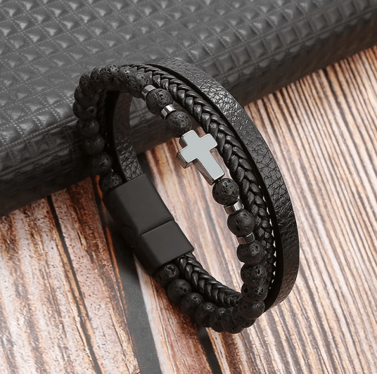 Nattens Kors - Armbånd - Steinkraft Naturlig Sort Nattens Kors - Armbånd - Steinkraft Naturlig Sort