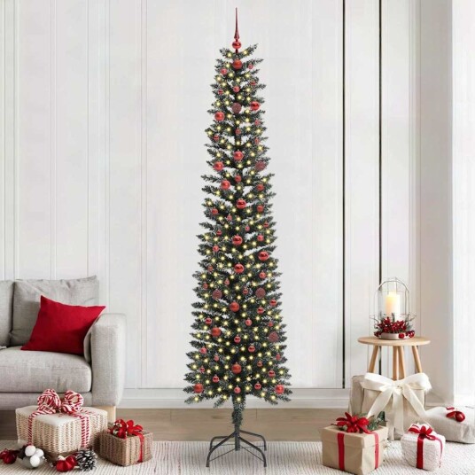 Kunstig juletre grønn 58 x 58 x 240 cm PVC og plast og stål Kunstig juletre grønn 58 x 58 x 240 cm PVC og plast og stål