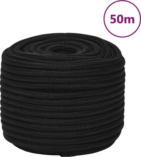 Arbeidstau svart 14 mm 50 m polyester