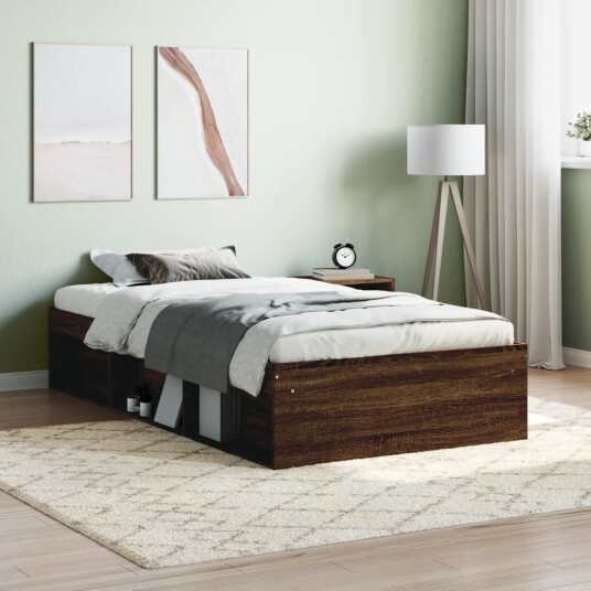vidaXL Sengeramme brun eik 90x200 cm 8721012157866