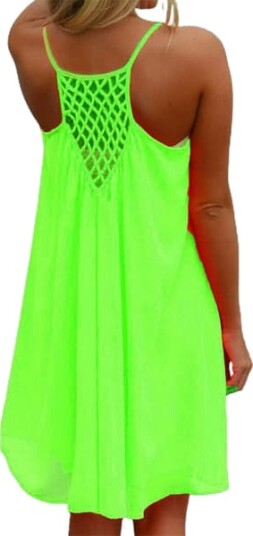 Sommerkjole for kvinner ermeløs Casual Swing Beach Sundress