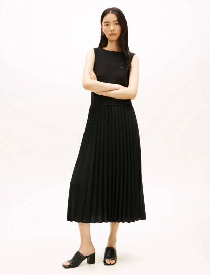 Tommy Hilfiger 5X2 Slash-Nk Mix Media Drs - Black - L