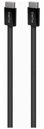 PURO Braided Cable FABK4 USB-C to USB-C, 1.5m 60W 480mbps, black