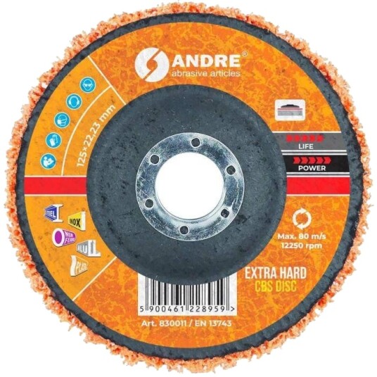 Oransje Andre Cbs 125 Mm Extra Hard Slipeskive Oranžinis