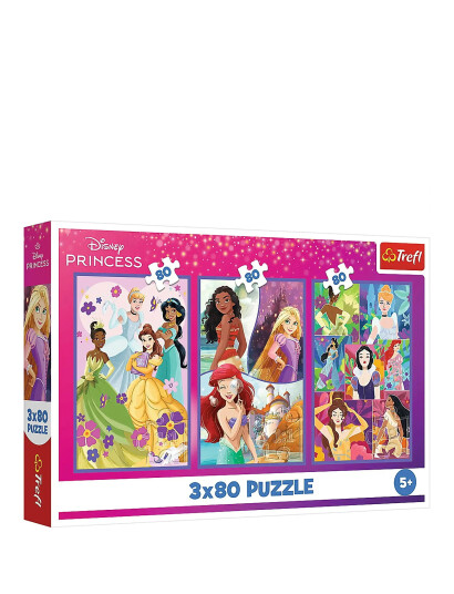 Trefl Pappussel Trefl 3X80 Bitar Disney Princess - Multi/patterned - ONE SIZE