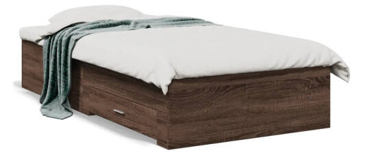 Sengeramme med skuffer brun eik 90x190 cm konstruert tre 8721102620928