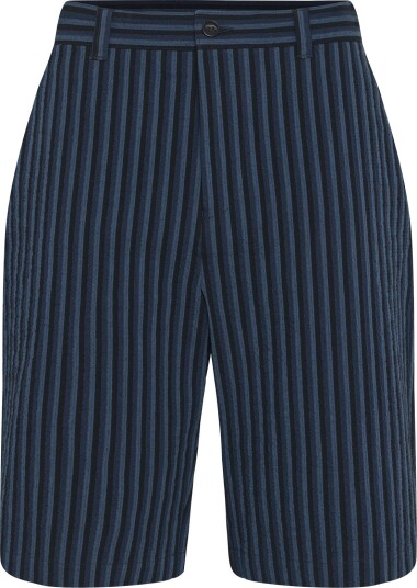 Maison Kitsune Stripes Seersucker Stan Bermuda Short Navy 30
