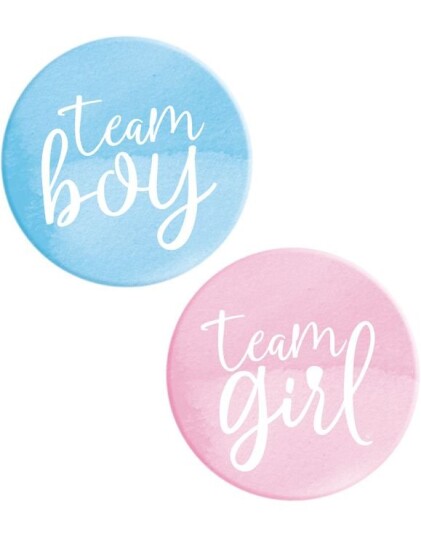 Unique 10 stk Team Girl Team Boy Gender Reveal Button 76045