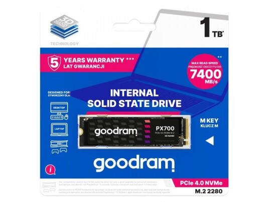 Goodram PX700 1TB M.2 NVMe SSD 7400 MB/s