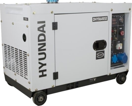HYUNDAI DHY8600SE Strømaggregat 6300W Elektrisk start Diesel Forvarming HYUNDAI DHY8600SE Strømaggregat 6300W Elektrisk start Diesel Forvarming