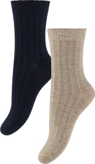 Huttelihut Wool Rib Socks 2 Pack   DARK NAVY   27\30