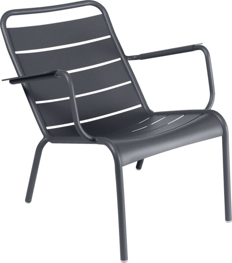 Fermob - Luxembourg Low Armchair Anthracite 47 - Utendørs Spisebordstoler - Frédéric Sofia - Grå - Metall