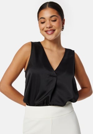 BUBBLEROOM Demi Satin Top Black M