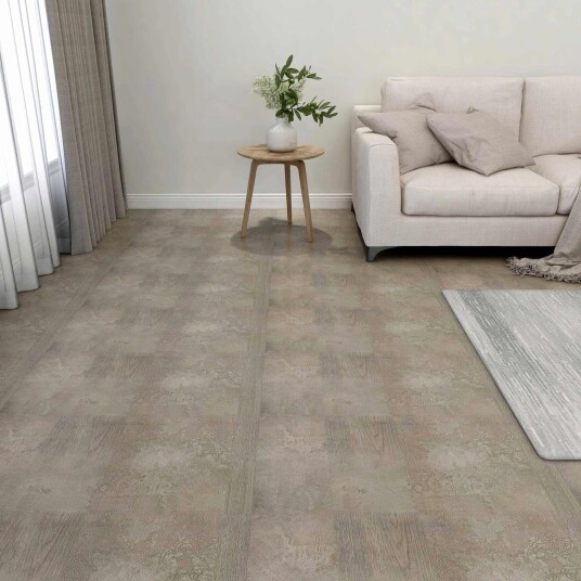 Gulvplanker 5,11 m² 55 pcs PVC Mørkebrun og Grå