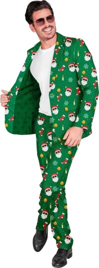 UV Glow Kostymdress til Herre med Nisse og Julemotiver UV Glow Kostymdress til Herre med Nisse og Julemotiver