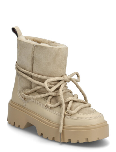 Tommy Hilfiger Real Shearling Laceup Snowboot - Beige - 39 Tommy Hilfiger Real Shearling Laceup Snowboot - Beige - 39