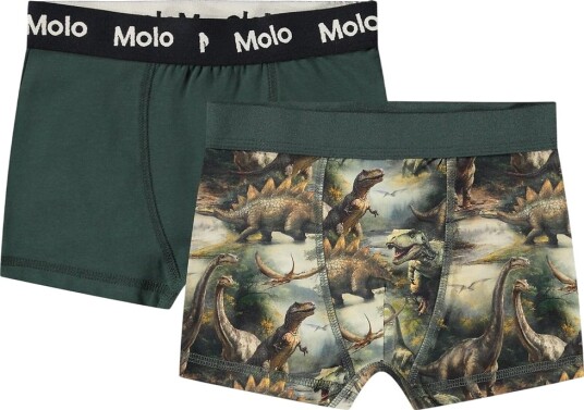 Molo Boxershorts   Justin   2 pack   Dino Harmony   Molo   3 4 år 98 104   Boxershorts Armygrønn Brun Grønn