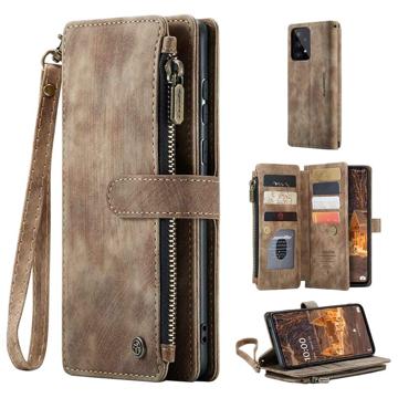 Caseme C30 Multifunksjonell Samsung Galaxy A33 5G Lommebok-deksel Brun