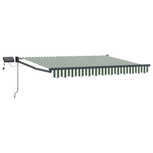 Manuell utvidbar markise med LED lamper 3 x 2,5 m