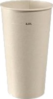 Papbæger Ø90x151mm 50Cl 18Oz Breeze Kolddriksbæger Bagasse/Pla,25 Pk X 36 Stk/Krt