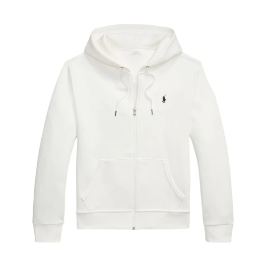 Polo Ralph Lauren Double-Knit Full-Zip Hoodie - White - XL