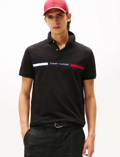 Tommy Hilfiger Hilfiger Chest Insert Reg Polo Black S