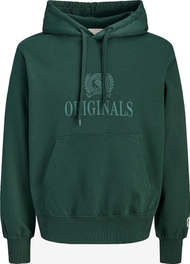 Jack & Jones Plus Hettegenser Jorfrederiksberg Monogram Sweat Hoo Grønn
