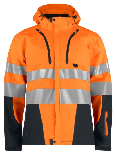 ProJob 6419 Softshelljakke En Iso 20471 Kl 3/2 Orange/Black 4XL