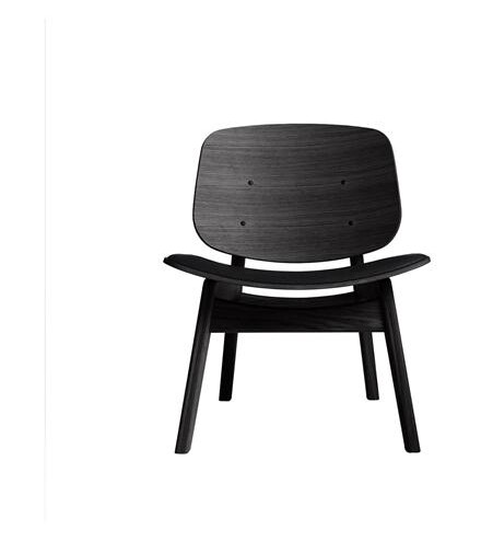 Ro Collection Ro Collection Pandora Lenestol med Trekk i Svart Lakkert Eik/ Sort Skinn