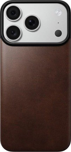 Nomad Magnetic Leather Back - rustic brown (Horween) - Magsafe - iPhone 18 Pro/17 Pro
