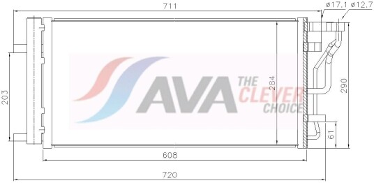 Kondensator, klimaanlegg AVA COOLING SYSTEMS KA5355D