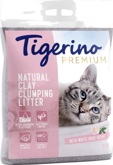 Tigerino Premium Hvit Rose Kattesand 12 kg