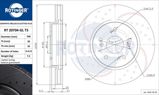Bremseskive ROTINGER RT 20704-GL T5