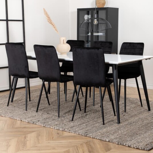 Venture Home Spisegruppe Venture Home Jolie med 6 Walerina Stoler Fløyel GR22071
