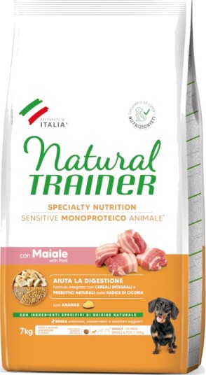 Natural Trainer Tørrfôr Sensitive No Gluten Small & Toy Med Svinekjøtt 7 kg