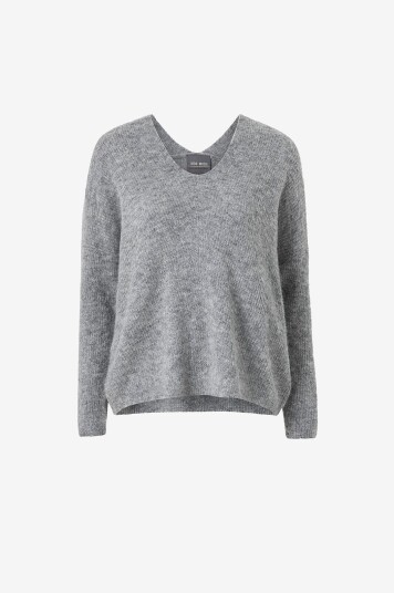 MOS MOSH - Genser mThora V-neck Knit - Grå