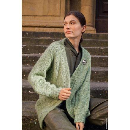 Cardigan Superkid Seta Setasuri av Lana Grossa Strikkeoppskrift på cardigan str 36 50