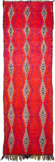 Marokkansk Boucherouite teppe 440 x 135 cm Størrelse: 440 x 135 cm