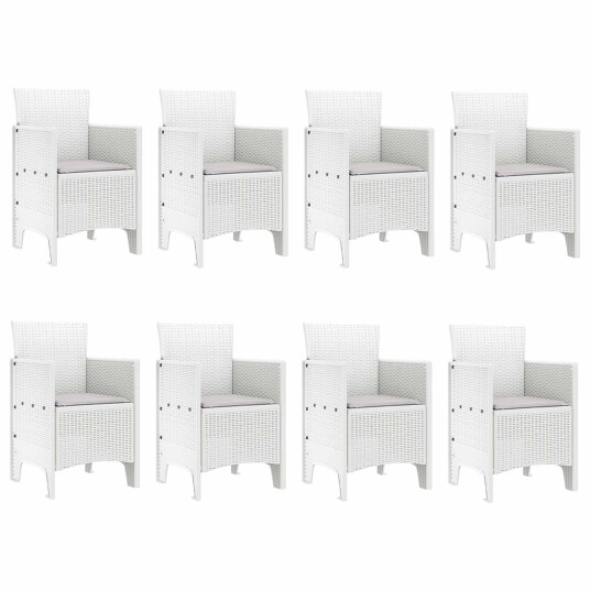 Utendørs spisegruppe 9 pcs Hvit 250 x 100 x 73 cm Utendørs spisegruppe 9 pcs Hvit 250 x 100 x 73 cm