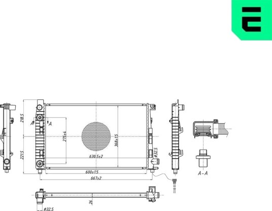ERA 673404 Radiator motorkjøling ERA 673404 Radiator motorkjøling